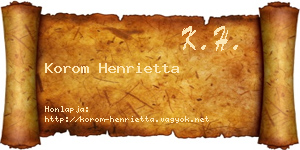 Korom Henrietta névjegykártya