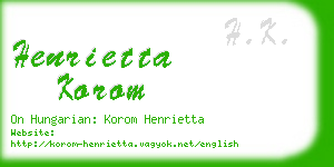 henrietta korom business card